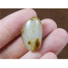 琪玉商城和田玉细腻老熟秋梨皮白玉手链籽料5.4克，已配4206手链！